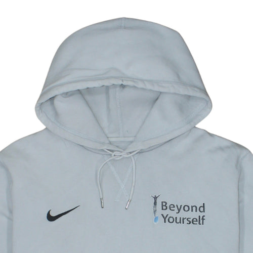 Nike Men's White Pullover Hoodie L Beyond Yourself Embroidered Sportswear