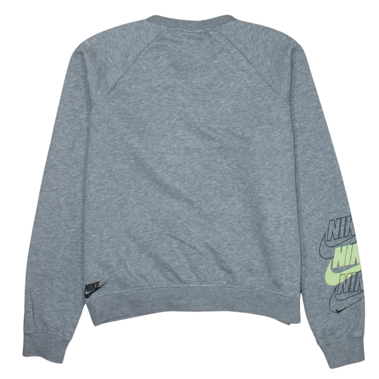 Nike Womens Grey Small Crew Neck Logo Pullover Sweatshirt