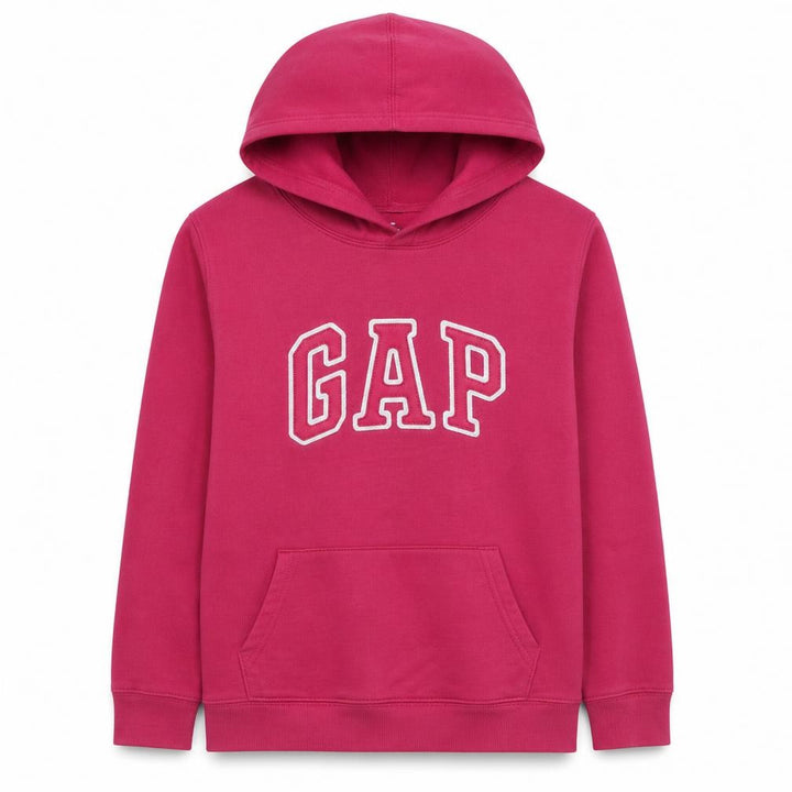 Gap Men's Pink Pullover Hoodie L Fleece Logo Sweatshirt