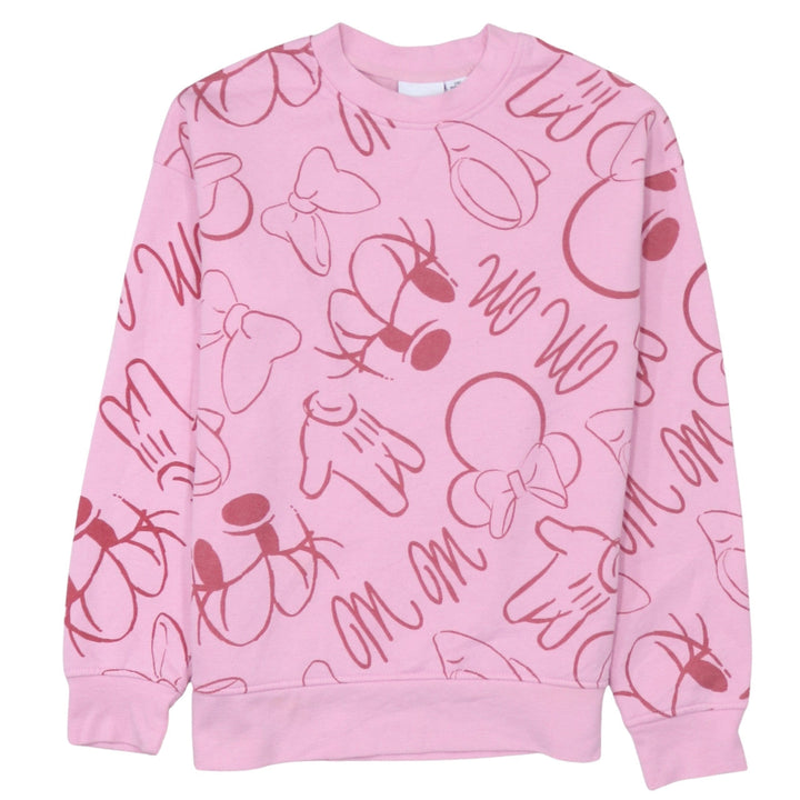 Disney Pink Minnie Mouse Print Sweatshirt Women 2XS Pullover