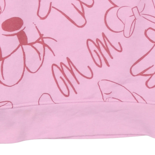 Disney Pink Minnie Mouse Print Sweatshirt Women 2XS Pullover