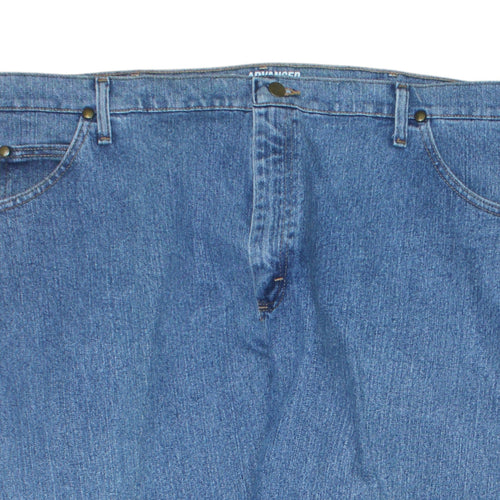Wrangler Men's Blue 42x32 Regular Fit Straight Denim Jeans