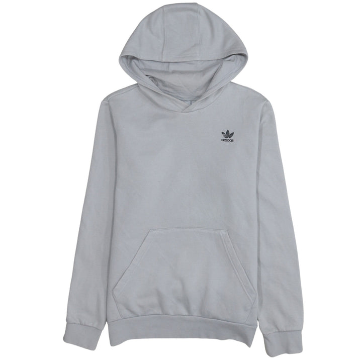 Adidas Boys Grey Pullover Hoodie Classic Crew Neck Long Sleeve Fleece