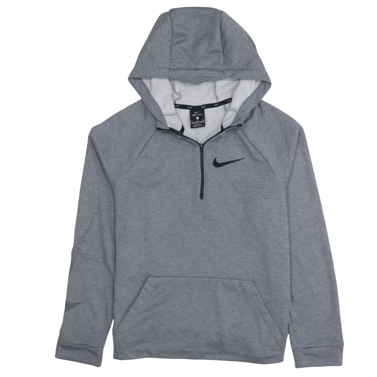 Nike Boys Grey Dri-FIT 1/2 Zip Pullover Hoodie XL 13-15 Years
