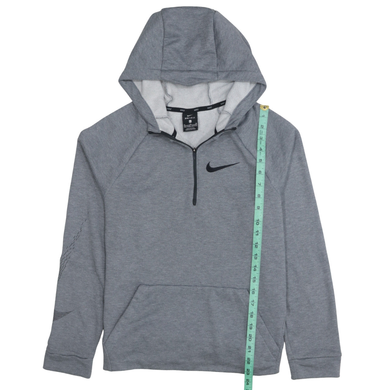 Nike Boys Grey Dri-FIT 1/2 Zip Pullover Hoodie XL 13-15 Years