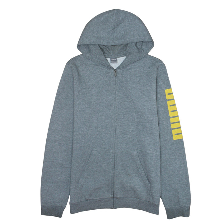 Puma Boys Grey Full Zip Hoodie XL 15-16 Years Graphic Print Sportswear