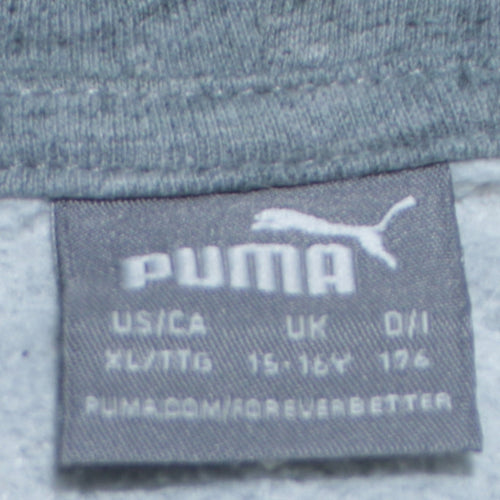 Puma Boys Grey Full Zip Hoodie XL 15-16 Years Graphic Print Sportswear