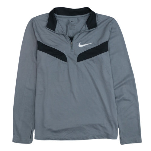 Nike Boys Grey Dri-FIT 1/4 Zip Sweatshirt XL (158-170cm) Training Top
