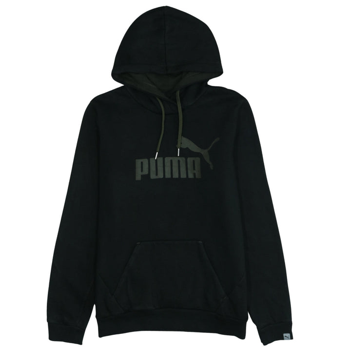 Puma Women Black Medium Pullover Hoodie with Logo Print