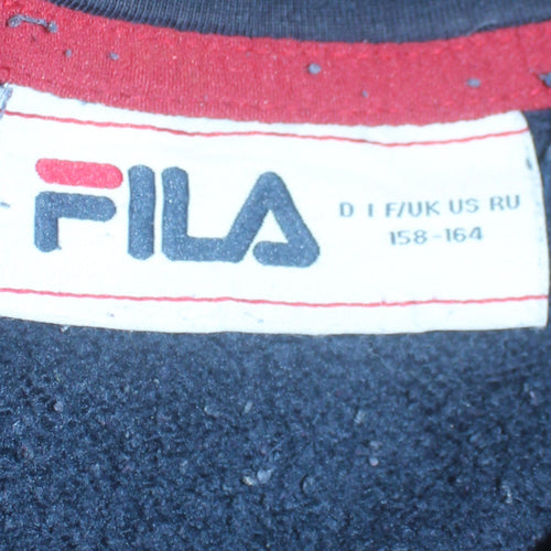 Fila Boys Navy Blue Full Zip Hoodie 158-164cm Hooded Sweatshirt