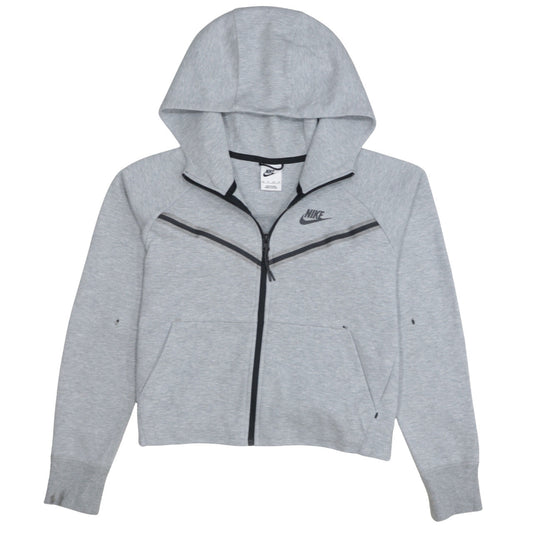 Nike Womens Grey Full Zip Hoodie XS Cotton Blend Casual Sportswear