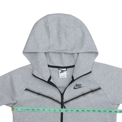 Nike Womens Grey Full Zip Hoodie XS Cotton Blend Casual Sportswear