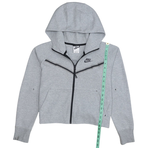 Nike Womens Grey Full Zip Hoodie XS Cotton Blend Casual Sportswear