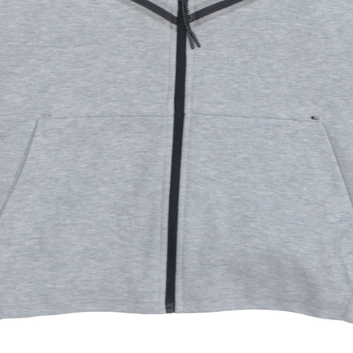 Nike Womens Grey Full Zip Hoodie XS Cotton Blend Casual Sportswear