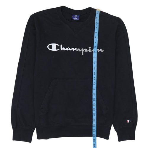 Champion Men Black Large Pullover Sweatshirt Logo Rhinestone