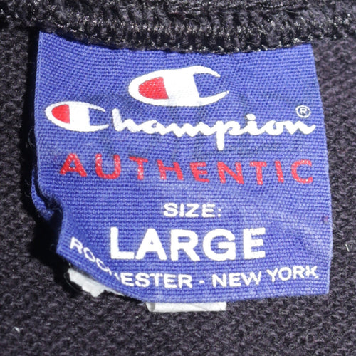 Champion Men Black Large Pullover Sweatshirt Logo Rhinestone