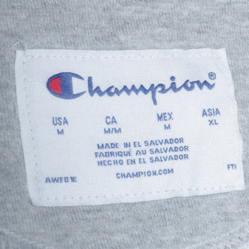 Champion Men's White Pullover Hoodie Logo Print Size M