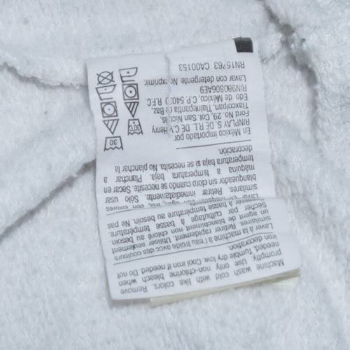 Champion Men's White Pullover Hoodie Logo Print Size M