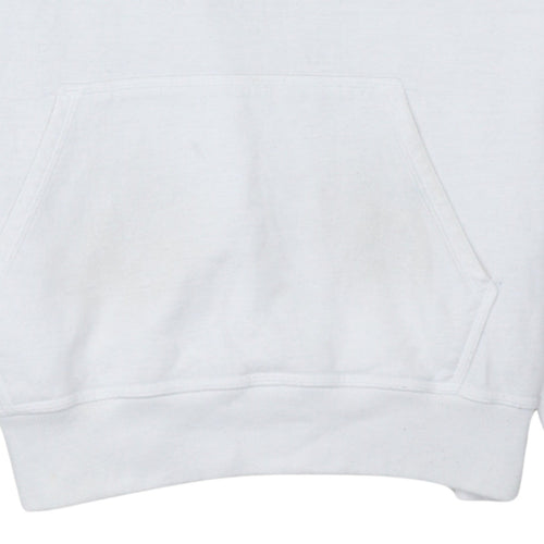 Champion Men's White Pullover Hoodie Logo Print Size M
