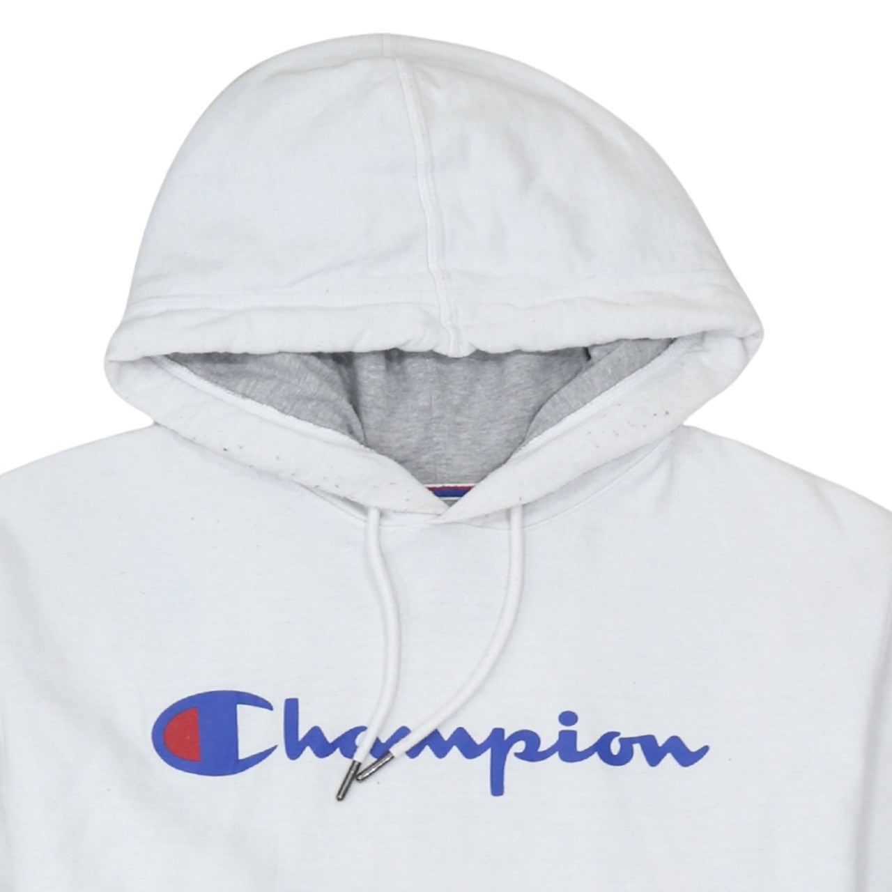 Champion Men's White Pullover Hoodie Logo Print Size M