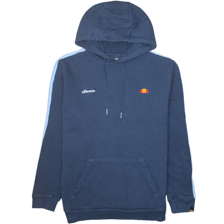 Ellesse Mens Blue Pullover Hoodie L Sports Logo Cotton Blend