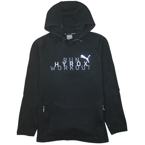 Puma Men's Black Medium Pullover Hoodie HYROX Workout Sportswear
