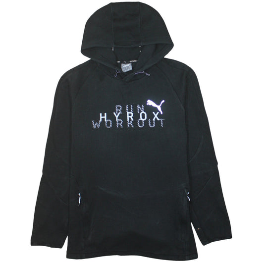 Puma Men's Black Medium Pullover Hoodie HYROX Workout Sportswear