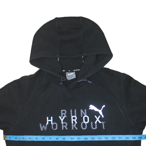 Puma Men's Black Medium Pullover Hoodie HYROX Workout Sportswear