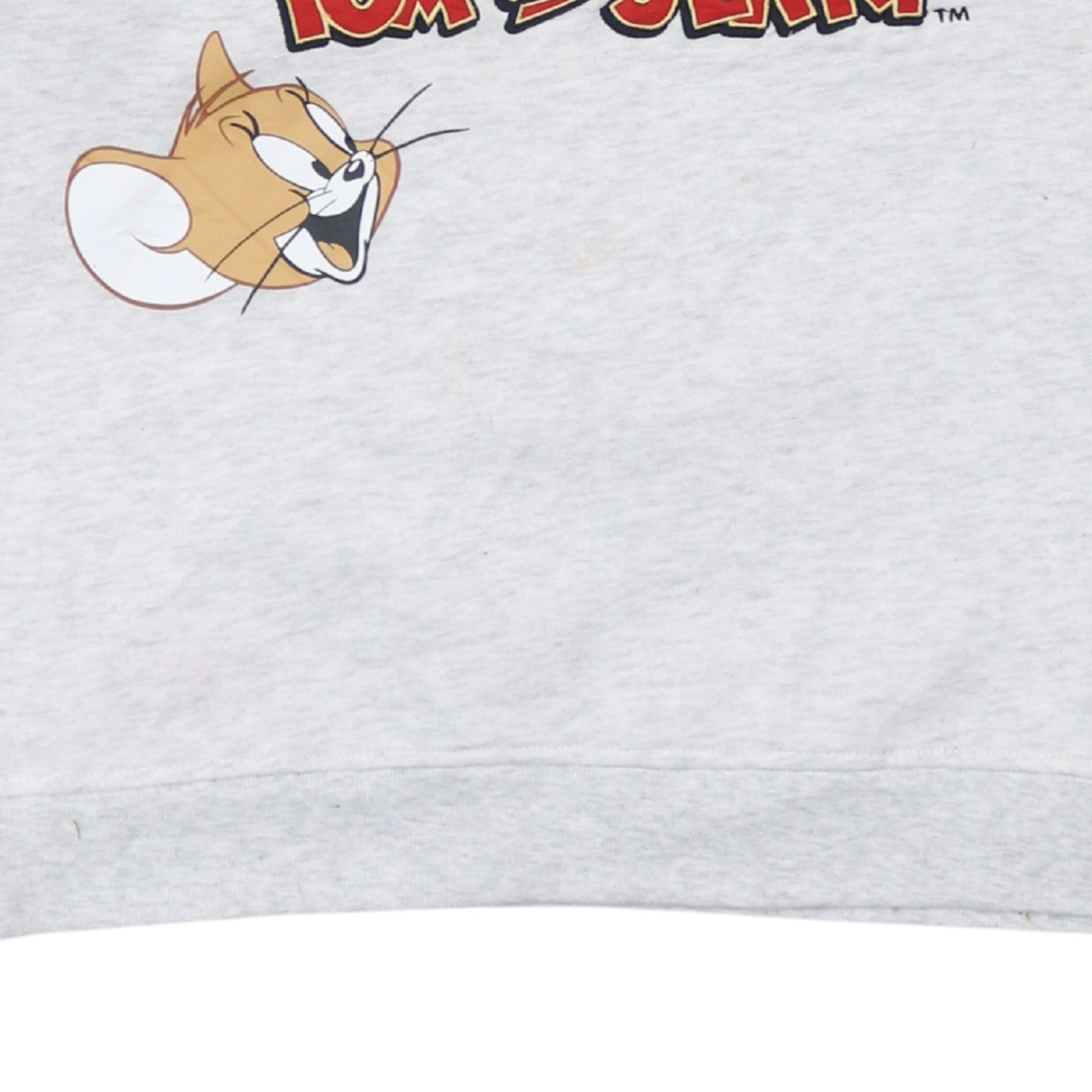 Tom and Jerry Women Grey Cartoon Sweatshirt Size S V-Neck Pullover