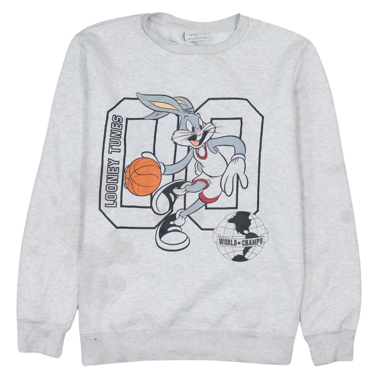 Looney Tunes Womens Grey XL Pullover Sweatshirt Bugs Bunny Graphic