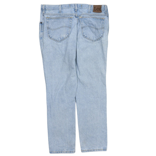 Lee Mens Blue Regular Fit Light Wash Straight Jeans 36W 29L