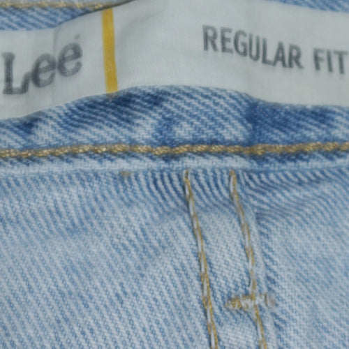 Lee Mens Blue Regular Fit Light Wash Straight Jeans 36W 29L