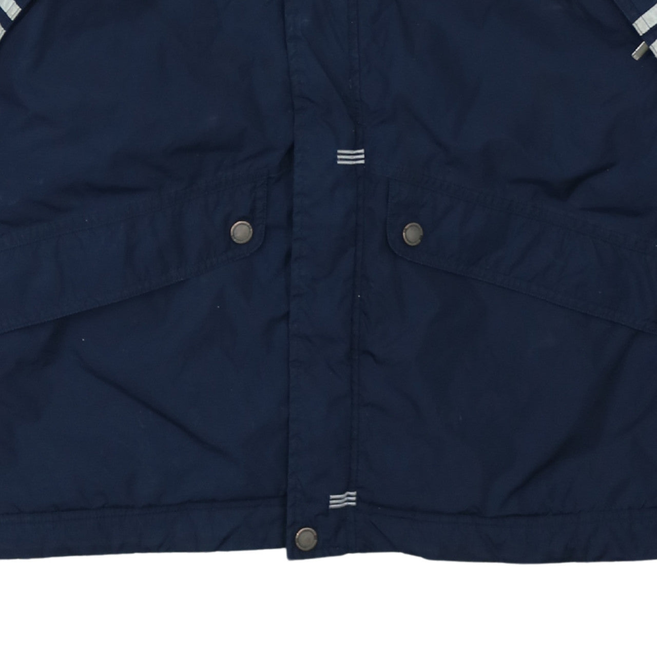 adidas Boys Blue Hooded Parka Jacket 14-15 Years Winter Lined Zip Coat