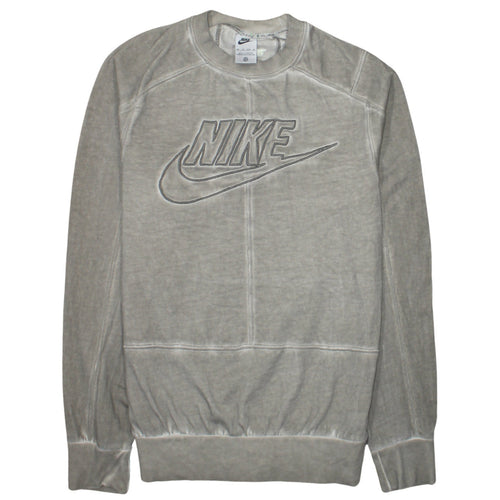 Nike Men's Beige Embroidered Logo Pullover Sweatshirt XS