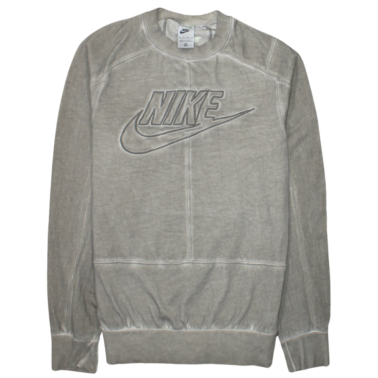 Nike Men's Beige Embroidered Logo Pullover Sweatshirt XS