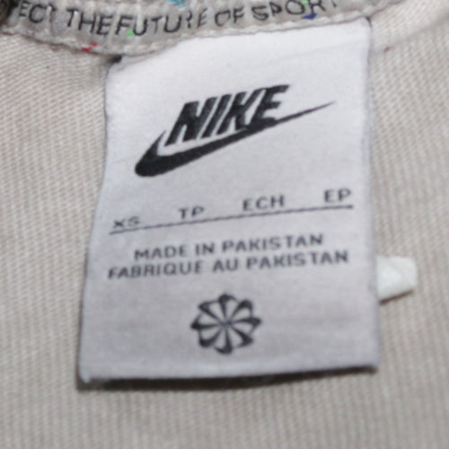 Nike Men's Beige Embroidered Logo Pullover Sweatshirt XS
