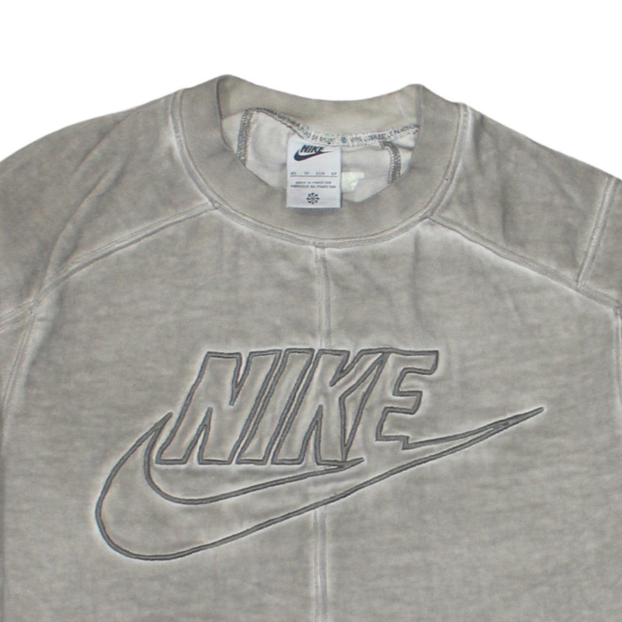 Nike Men's Beige Embroidered Logo Pullover Sweatshirt XS