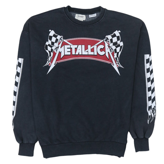 Pull&Bear Men's Black Graphic Metallica Pullover Sweatshirt S