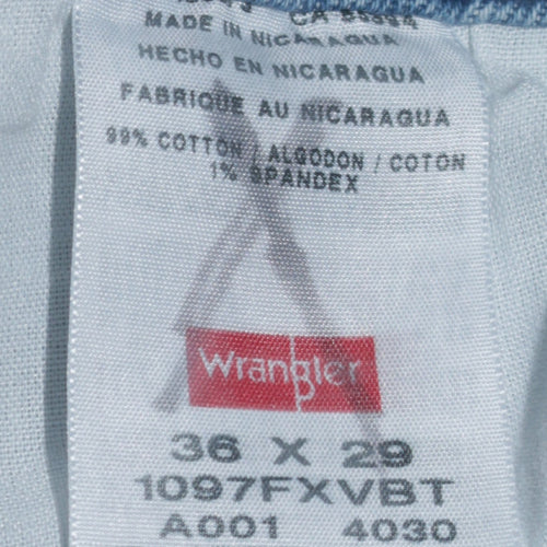 Wrangler Men's Blue 36x29 Straight Fit Denim Jeans