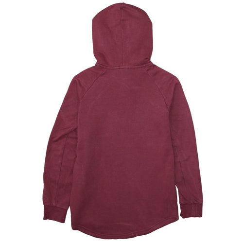Adidas Womens Burgundy Pullover Hoodie XS Cotton Blend Logo Sweatshirt