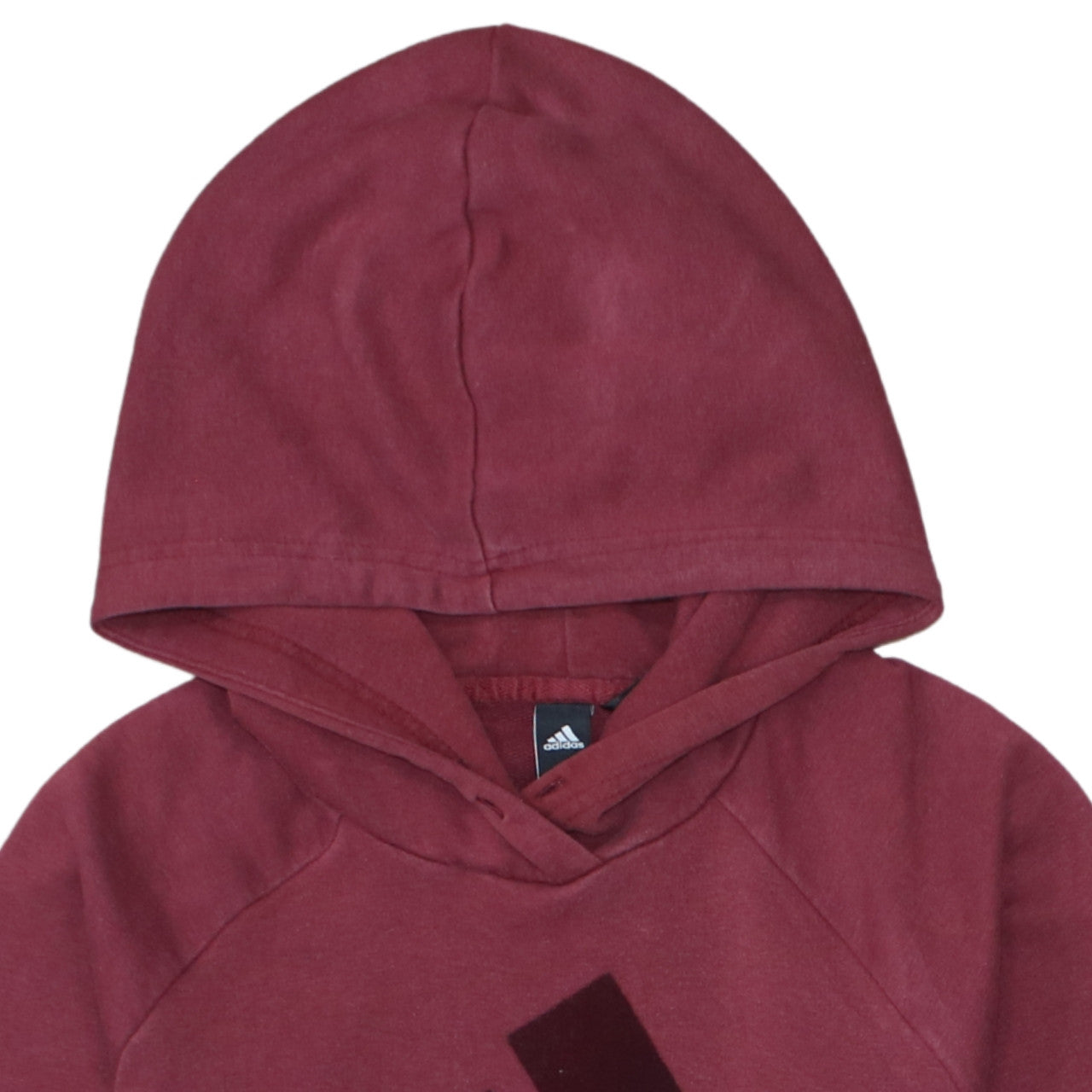 Adidas Womens Burgundy Pullover Hoodie XS Cotton Blend Logo Sweatshirt