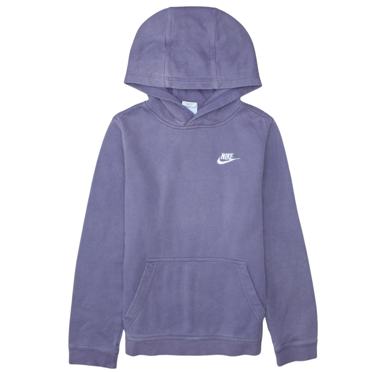 Nike Girls Purple Pullover Fleece Hoodie L 13-14 Years Logo Hooded Sweatshirt