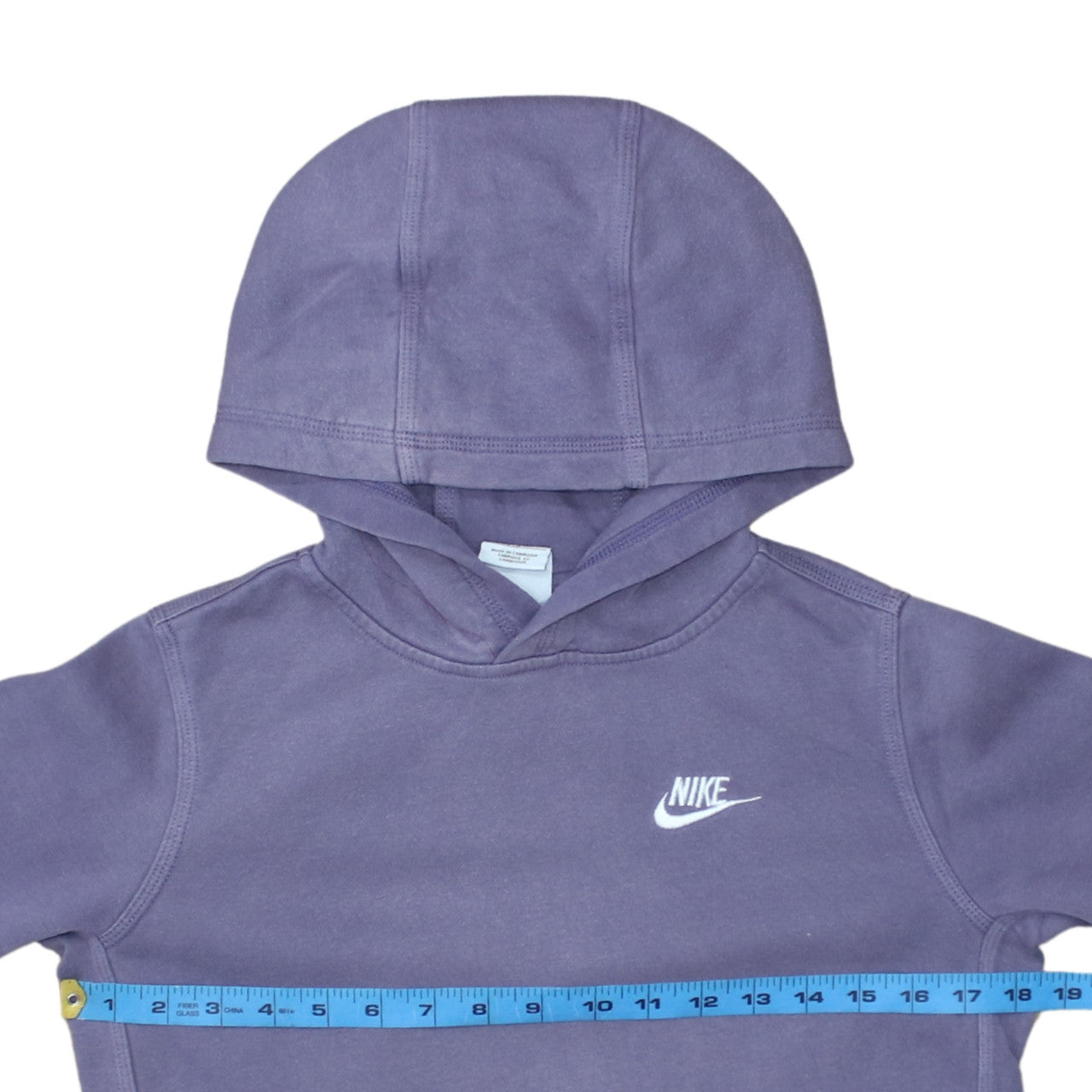 Nike Girls Purple Pullover Fleece Hoodie L 13-14 Years Logo Hooded Sweatshirt