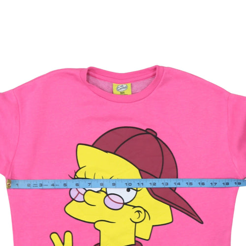 The Simpsons Girls Pink Lisa Graphic Pullover Sweatshirt 13-14 Years