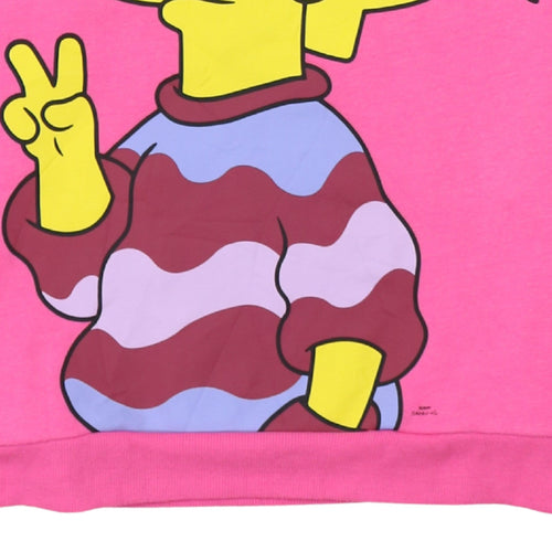 The Simpsons Girls Pink Lisa Graphic Pullover Sweatshirt 13-14 Years