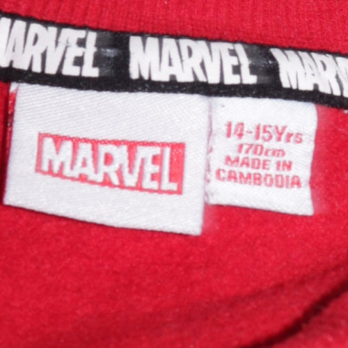 Marvel Boys Red Graphic Pullover Sweatshirt 14-15 Years Superhero Print