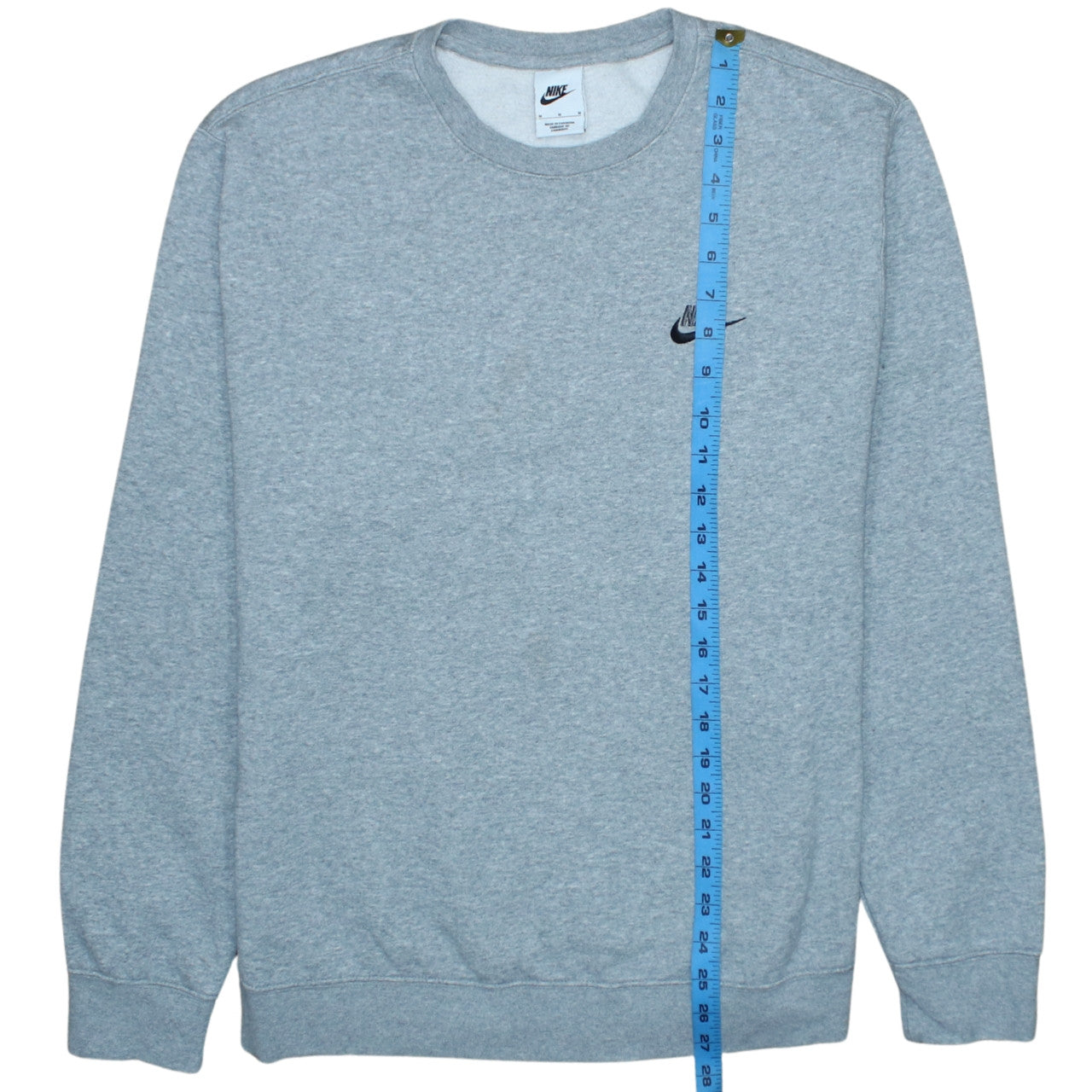 Nike Men Grey Crew Neck Pullover Sweatshirt M Regular Fit