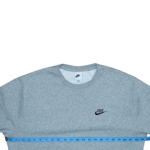 Nike Men Grey Crew Neck Pullover Sweatshirt M Regular Fit