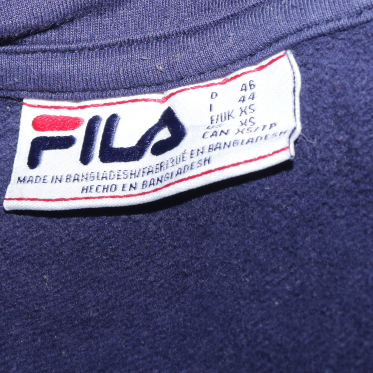 Fila Mens Blue Colour Block Pullover Hoodie XS