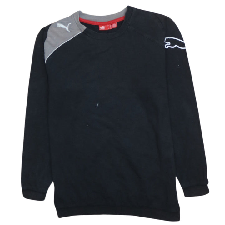 Puma Boys Black Crew Neck Pullover Sweatshirt Size 12 Regular Fit